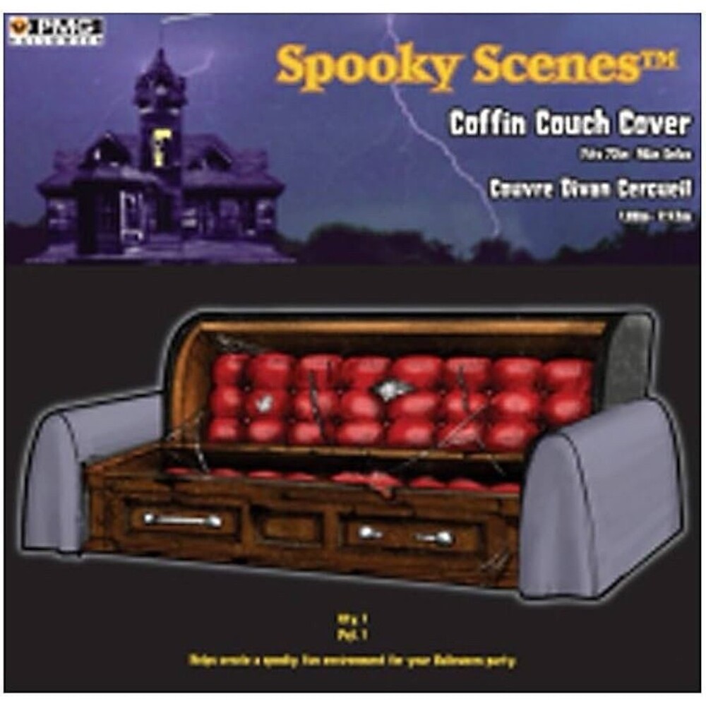 New GHOULS GALA Spooky Scenes COFFIN COUCH COVER Halloween GOTH Decoration